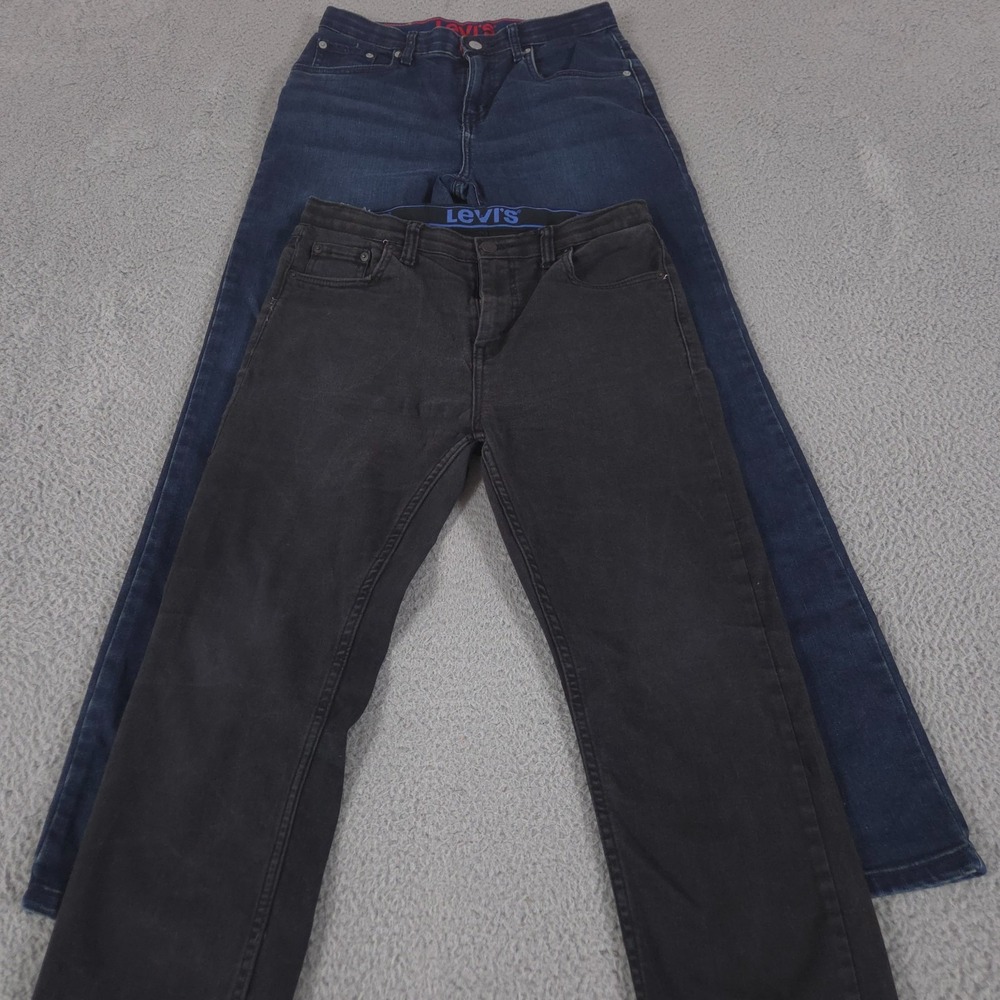 LOT OF 2 Levis Jeans Boys 18 514 502 Straight Leg‎ Mid Rise Stretch Denim School
